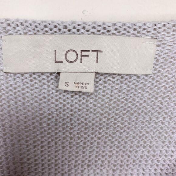 LOFT cotton blend pullover v neck sweater gray size small - Picture 6 of 9